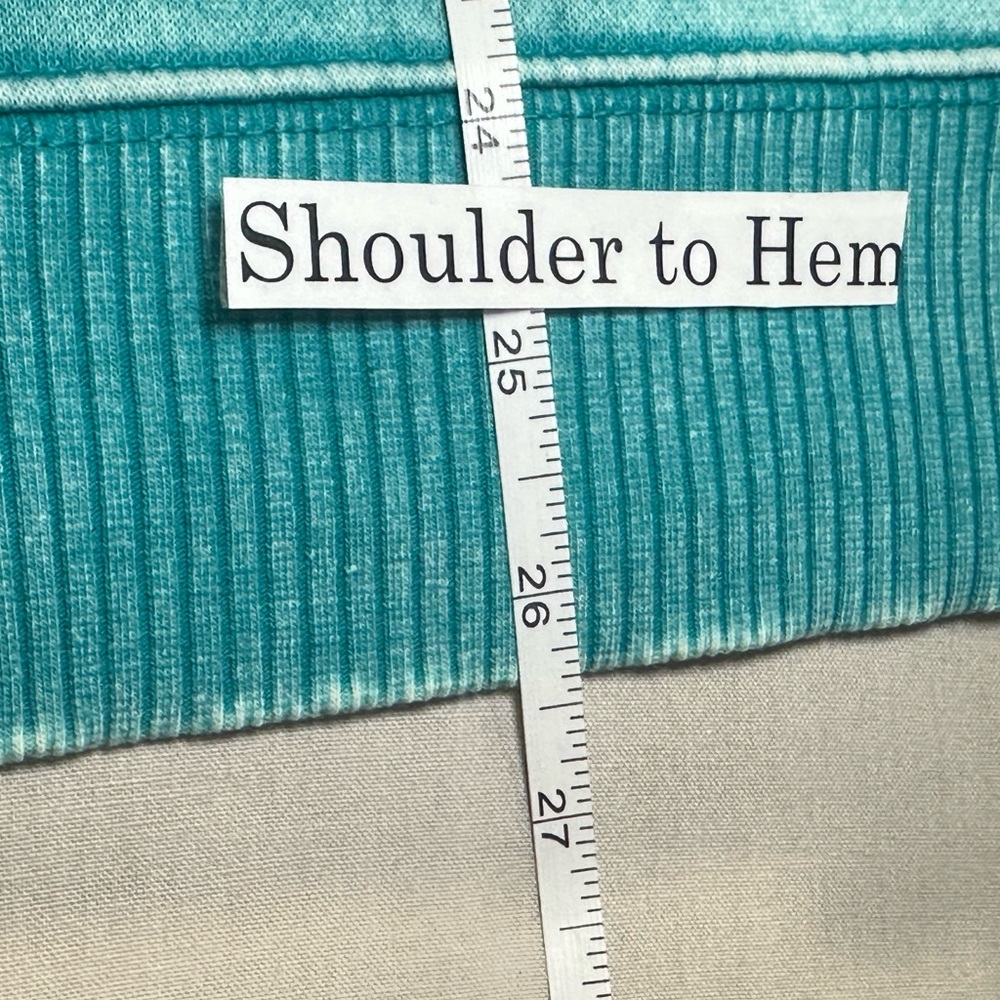 NWOT SIZE S Zenana Outfitters Aqua Blue Hoodie for Women - Picture 9 of 10